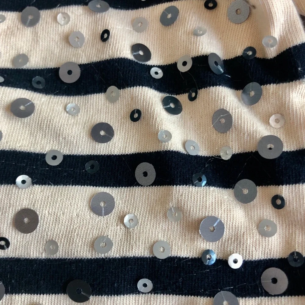 J Crew Factory 3/4” Striped Sequin Shirt - Picture 4 of 6